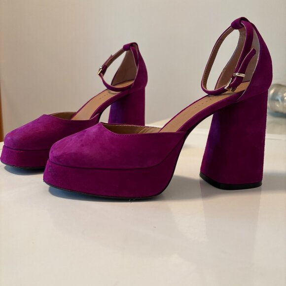 Roberto Festo Fuchsia Suede Platform Shoes - Picture 6 of 7